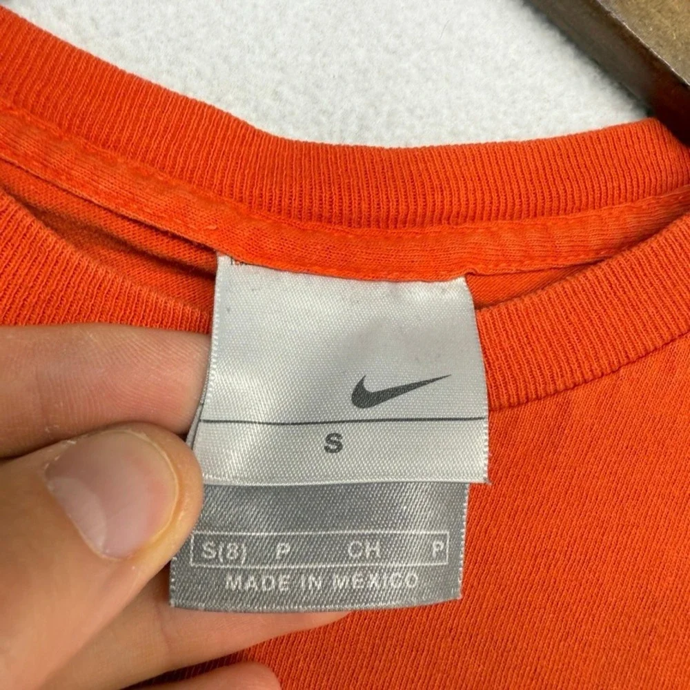 Vintage Nike Shirt Boys Small Orange Tech Bubbles y2k Center Swoosh Graphic y2k